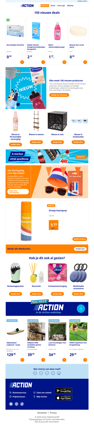 Elke week 150 nieuwe producten, altijd goedkoop!