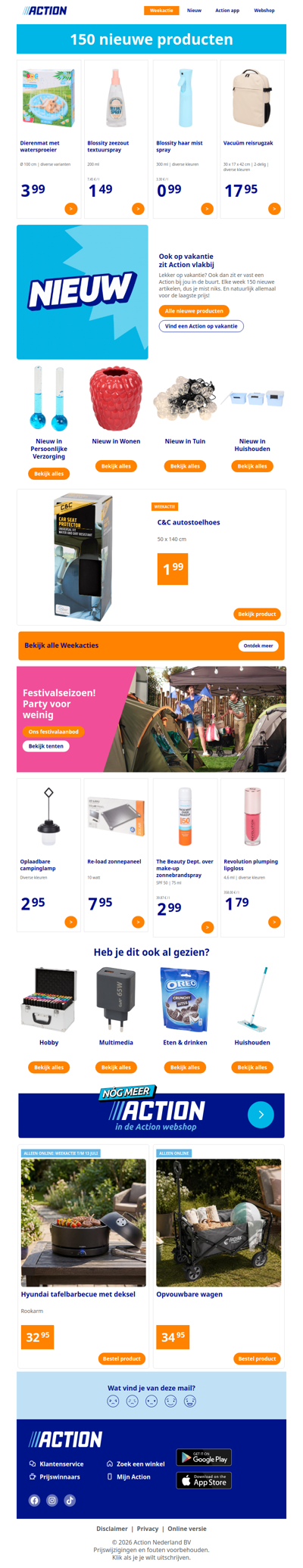 Elke week 150 nieuwe producten, altijd goedkoop!