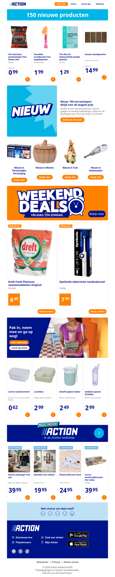 Elke week 150 nieuwe producten, altijd goedkoop!