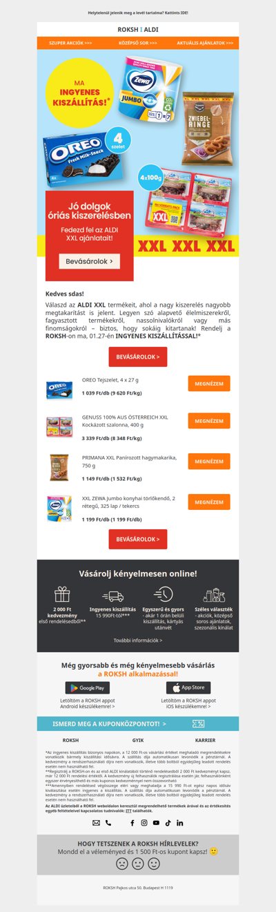 MA, 01.27-én ingyenes kiszállítással! 🚚 XXL kedvencek várnak! ✨🛒