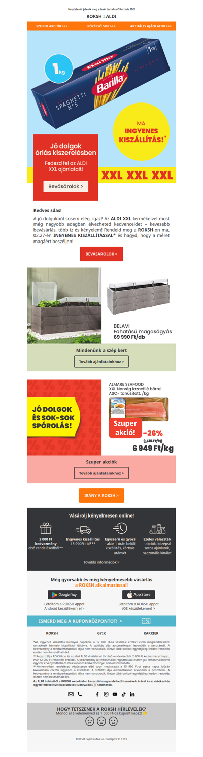 MA, 02.27-én ingyenes kiszállítás! 🚚 Extra nagy kedvencek XXL méretben! 🛒🎉