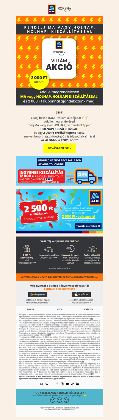 ⚡🛒Villám kiszállítás = 2 000 FT AJÁNDÉK KUPON!🎁