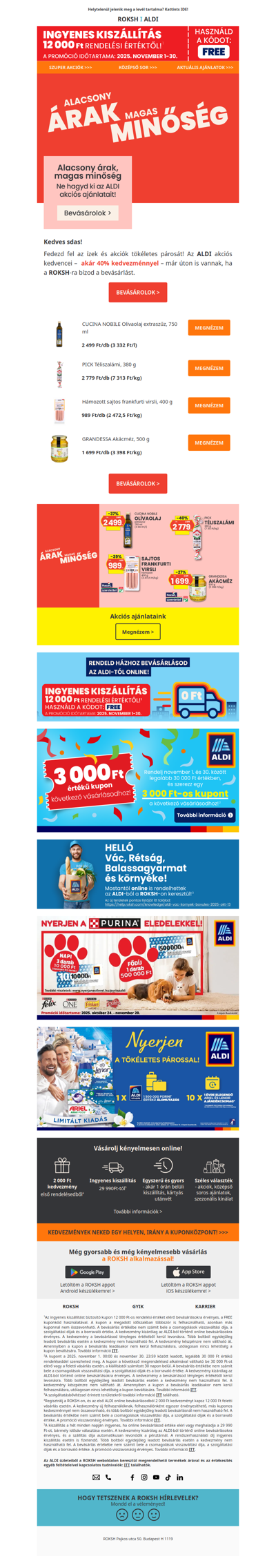 💥 ALDI akciók, amiket kár kihagyni! 🛒 Olívaolaj, téliszalámi, frankfurti virsli és akácméz 🫒🌭🍯 szuper áron szállítja a ROKSH! 🚚✨