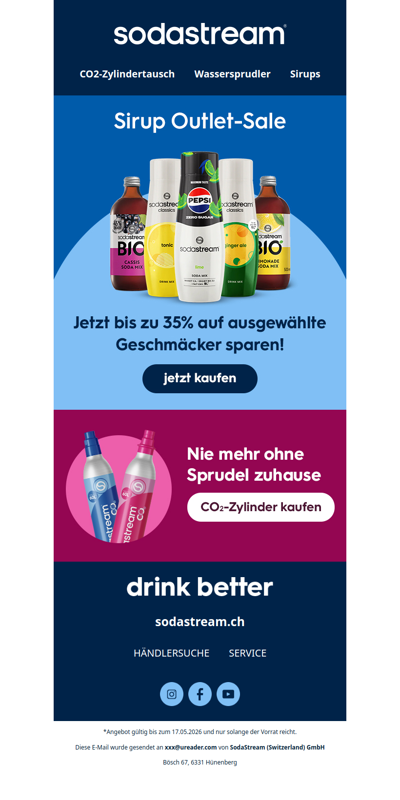 Ab heute - Sirup Outlet-Sale!!