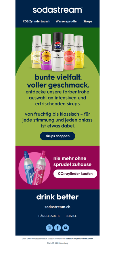 Immer genug Sprudel. Immer genug Sirups.