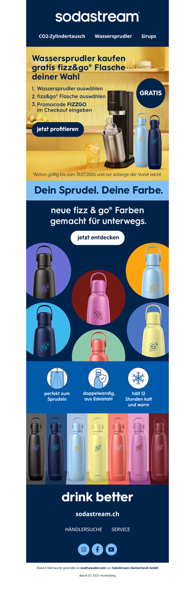 Wassersprudler-Aktion: jetzt Flasche geschenkt!