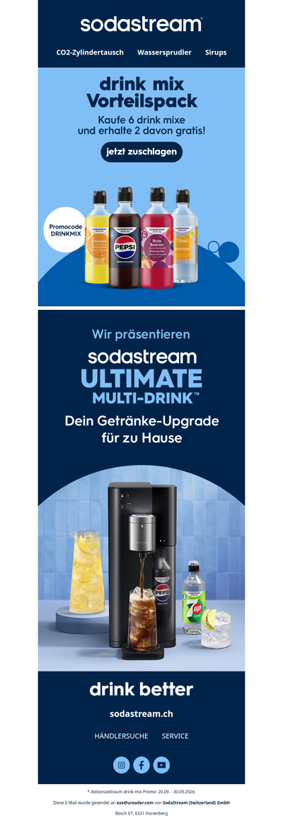 Hol dir 6 drink mix und zahle nur 4! 🎉