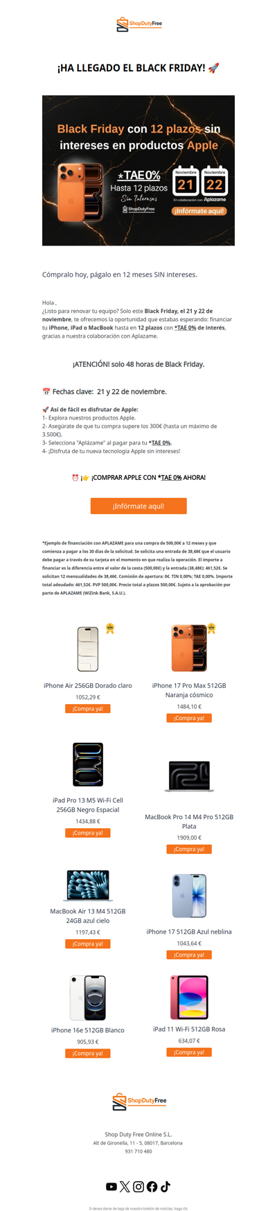🚨 48 Horas para Apple SIN Intereses | Black Friday *TAE0%