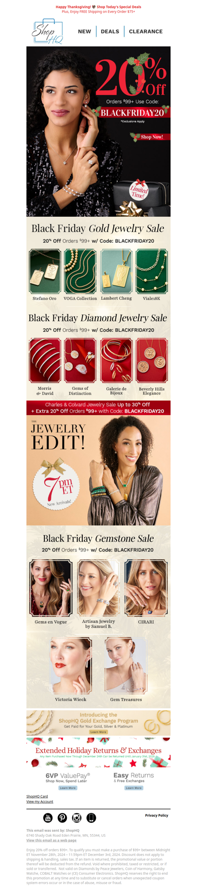 Black Friday Jewelry Savings 🎁 Extra 20% OFF!