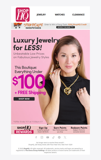 Final Chance: FREE Shipping on Jewelry Under $100!
