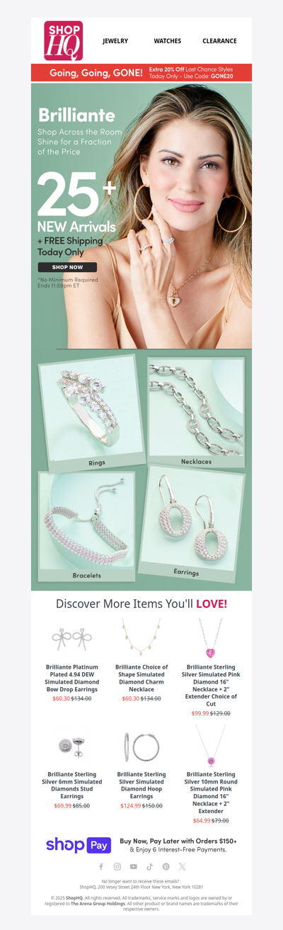 🚚 Enjoy FREE Shipping on Brilliante!