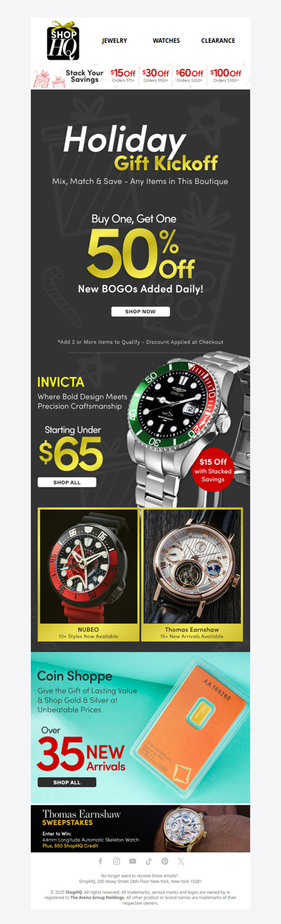 ⌚️ Stack Your Watch Savings Up to $100 Off!