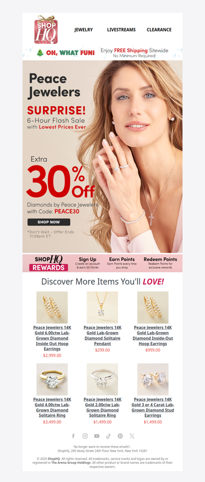 FINAL HOURS: Extra 30% OFF Diamonds by Peace Jewelers!