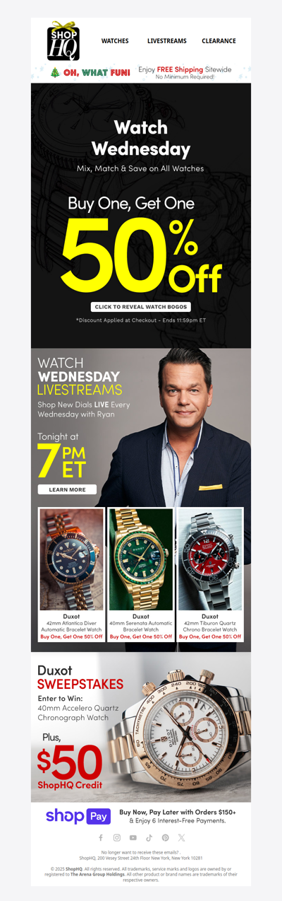 BOGO 50% Off ALL Watches - Today Only!