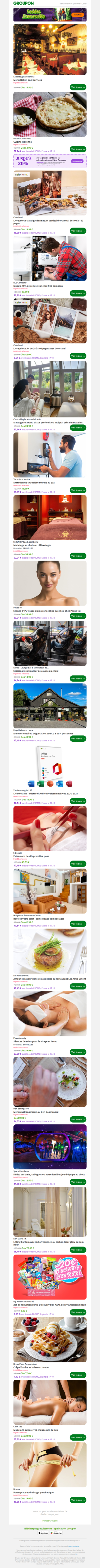 Menu Italien en 3 services