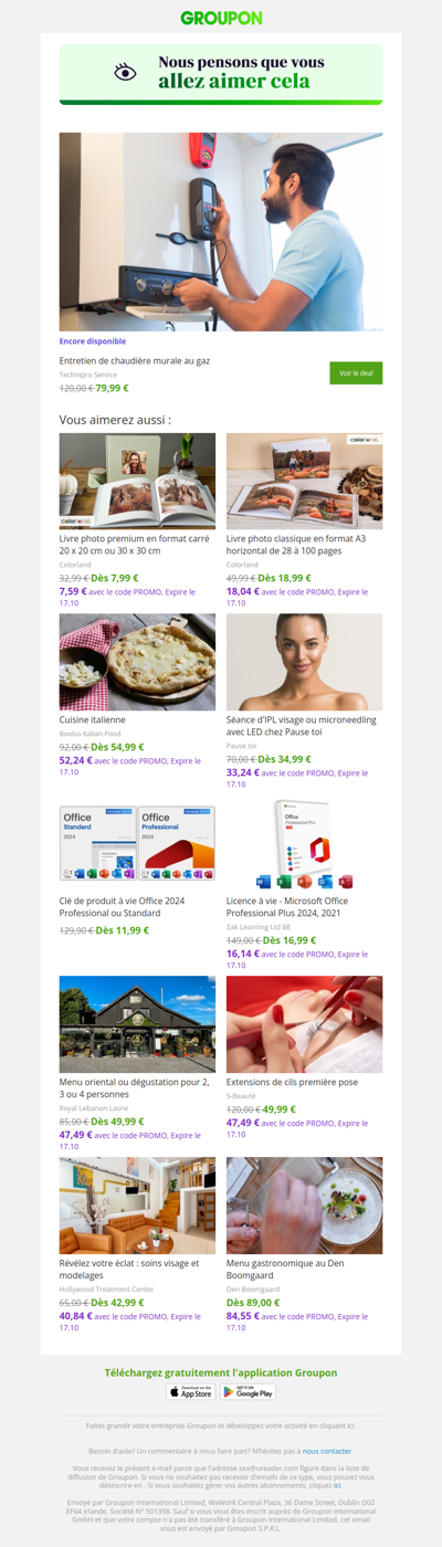 L'offre que tu as vue est toujours dispo !