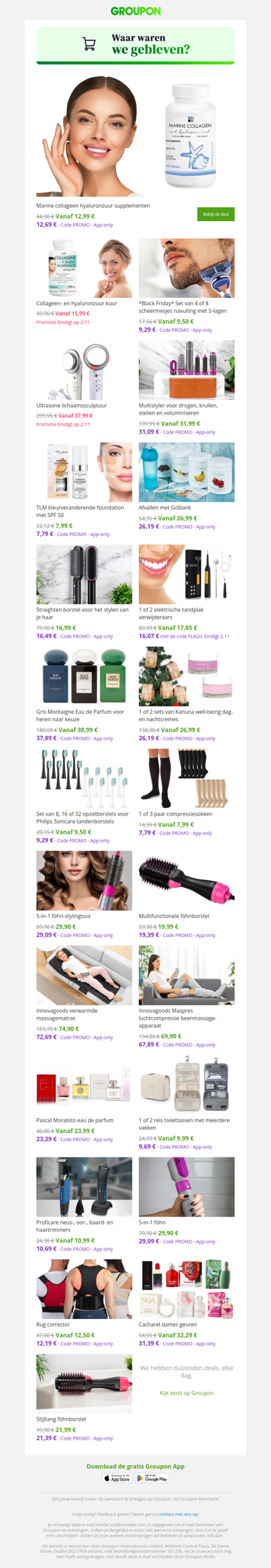Mis geen enkele aanbieding voor Health & Beautyproducten! Bekijk ze vandaag nog!