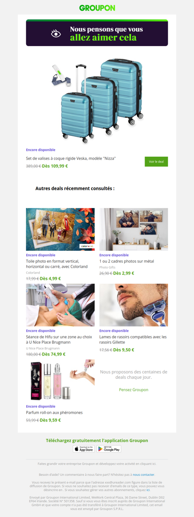L'offre que tu as vue est toujours dispo !