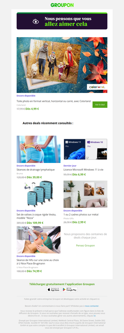 L'offre que tu as vue est toujours dispo !