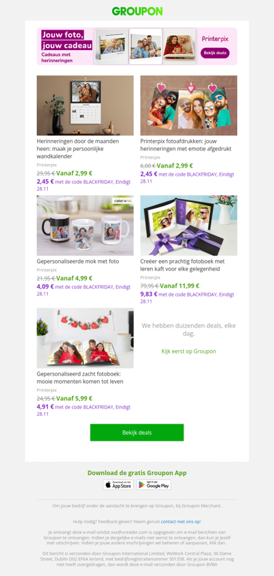 Gepersonaliseerde fotocadeaus vanaf €2,99