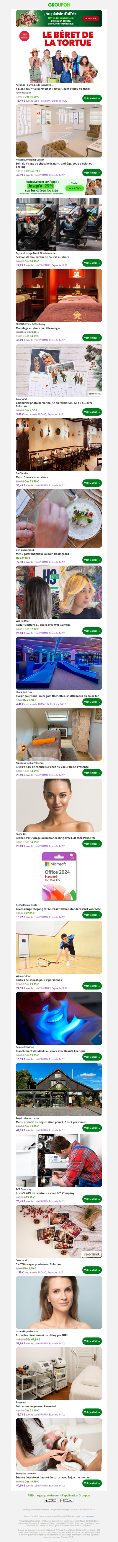 1 place pour ''Le Béret de la Tortue'', date et lieu au choix