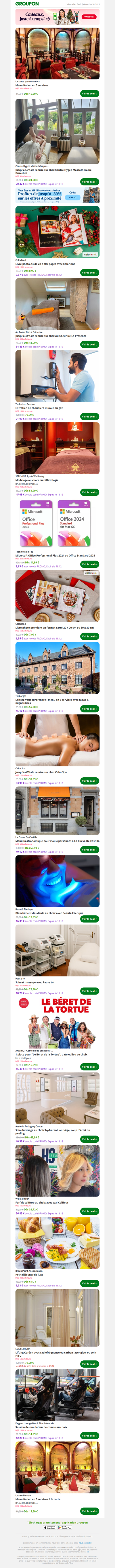 Menu Italien en 3 services