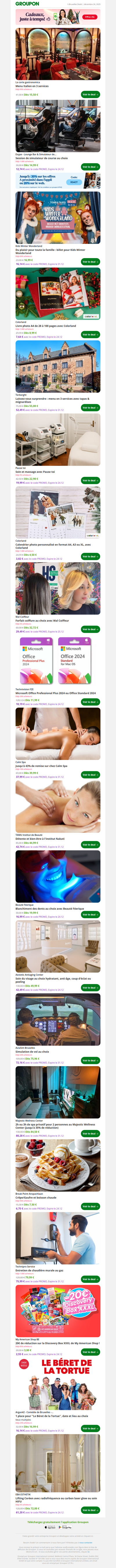 Menu Italien en 3 services