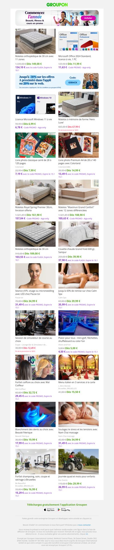 Matelas orthopédique de 30 cm avec 11 zones