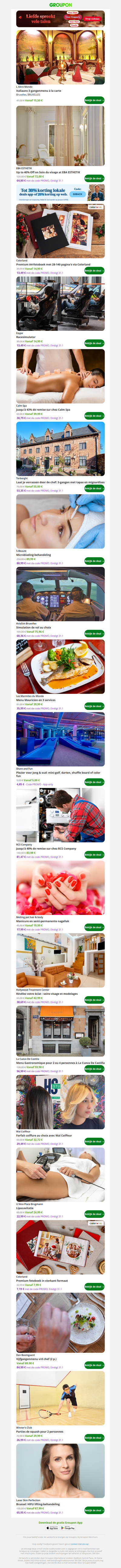 Italiaans 3-gangenmenu à la carte