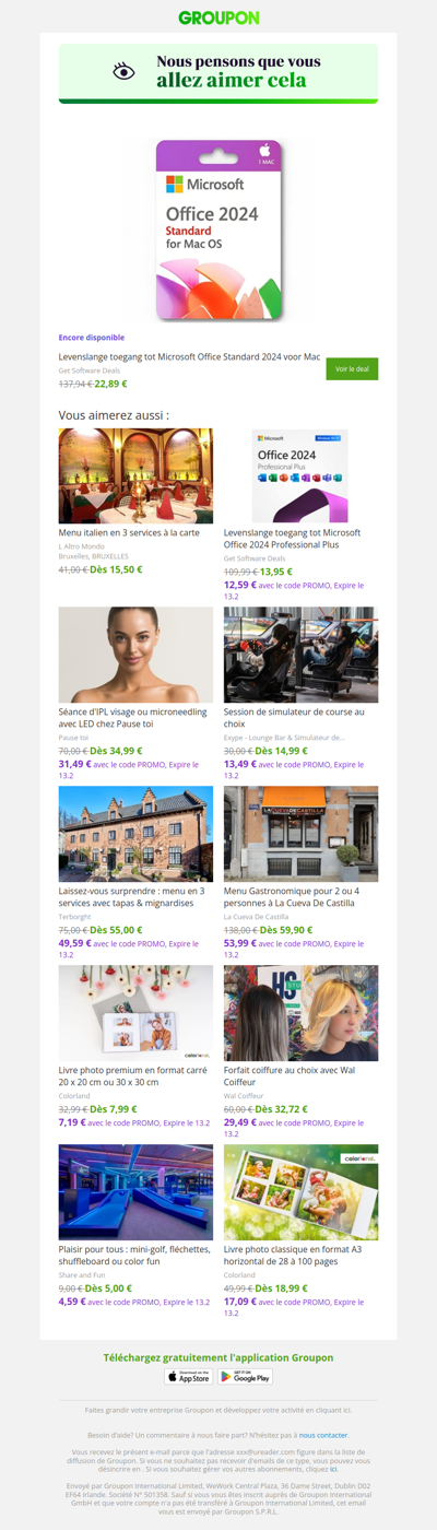 On est plutôt sûrs que tu vas adorer cette offre !