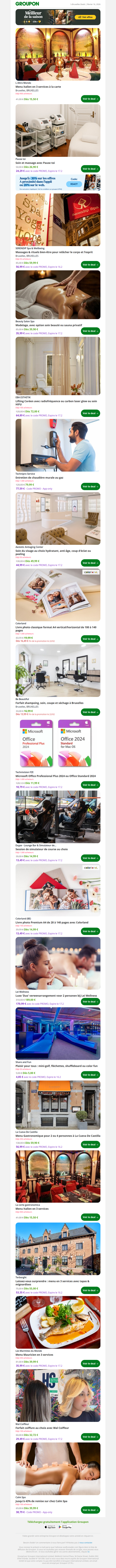 Menu italien en 3 services à la carte