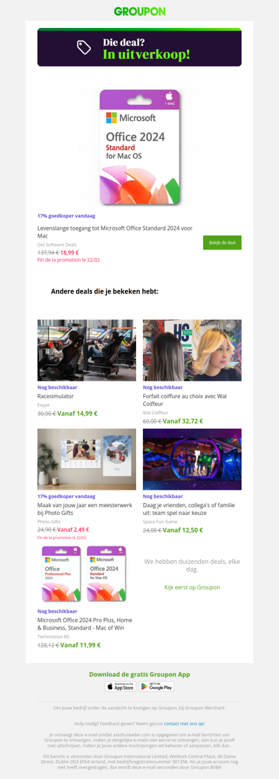 Prijsalarm! Bespaar op de deal die je leuk vond!