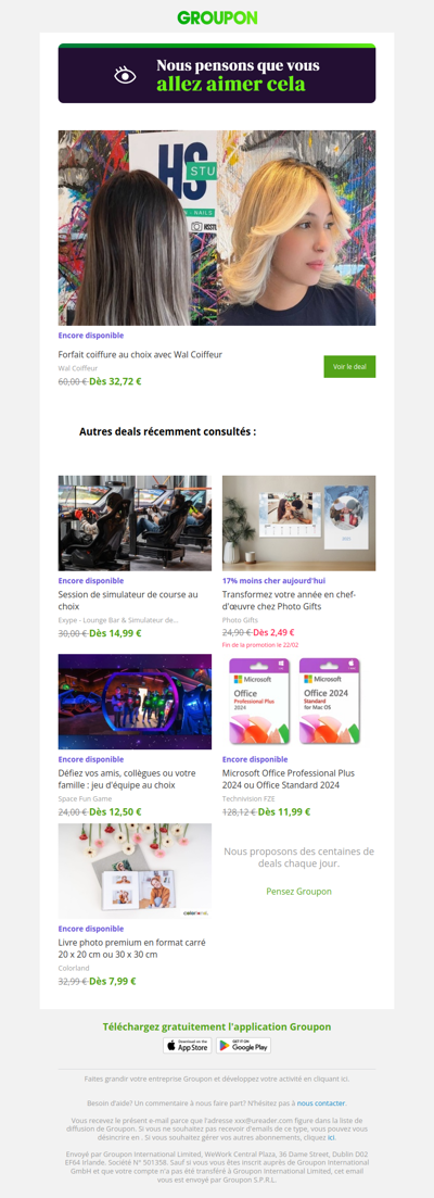 L'offre que tu as vue est toujours dispo !