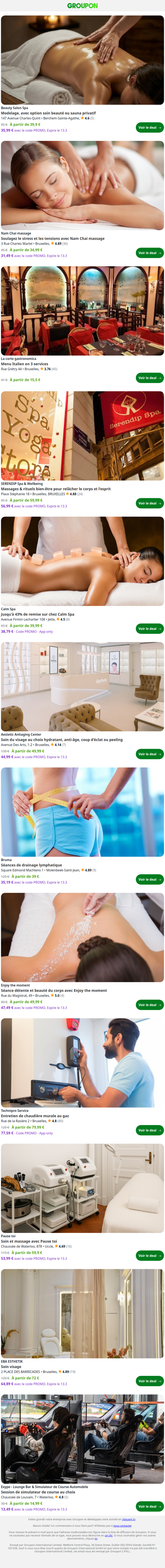 Tendances près de chez vous : Bien-être pour 1 ou 2 personnes : modelage, avec option soin beauté ou sauna privatif (jusqu’à 57% de réduction)