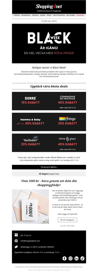 Nu startar BLACK WEEK – med massor av röda priser