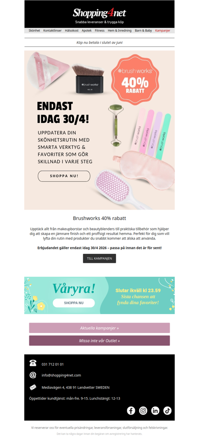 Big beauty deal: 40% på Brushworks idag