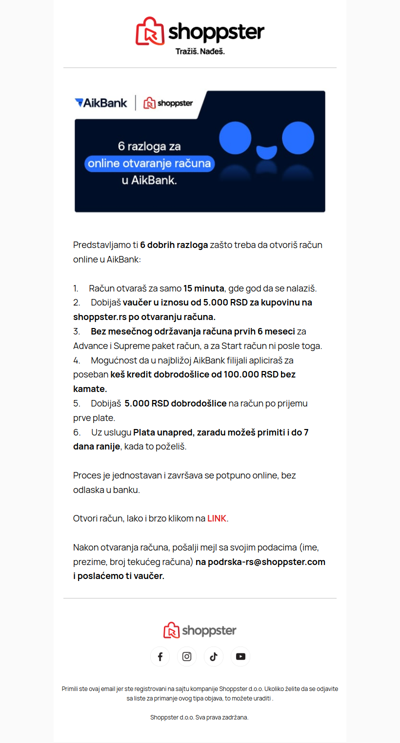 6 razloga da otvoriš račun online u AikBank!