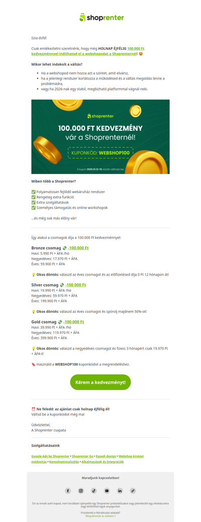 Itt a kuponkódod a 100.000 Ft kedvezményhez 💸