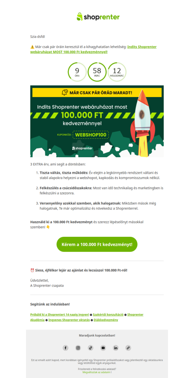 Utolsó lehetőség: Indíts Shoprenter webáruházat akár teljesen INGYEN!