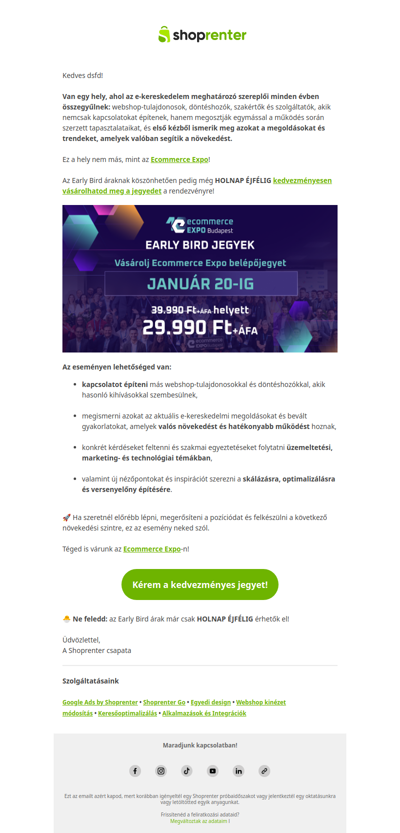 Holnap éjfélig még él az Early Bird kedvezmény! 🤩