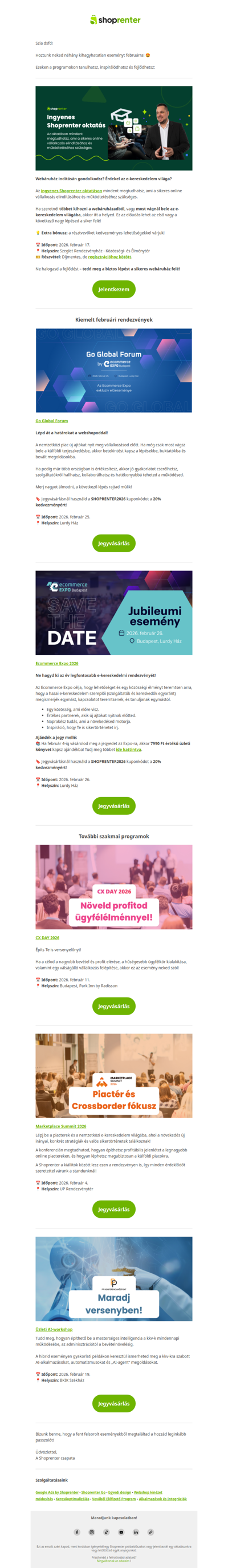 Izgalmas e-kereskedelmi események várnak februárban 👉