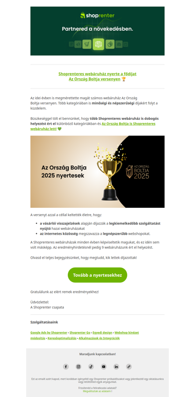 Kihirdették Az Ország Boltja díjakat