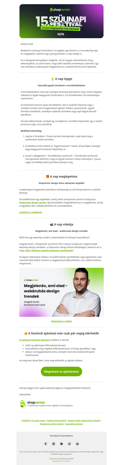 Szülinapi Fesztivál 10. nap: Így teheted meggyőzőbbé a termékoldalaidat