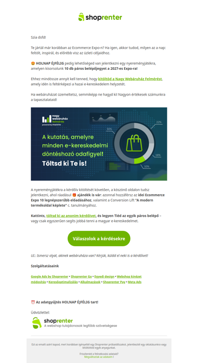 Töltsd ki a Nagy Webáruház Felmérést és NYERJ!