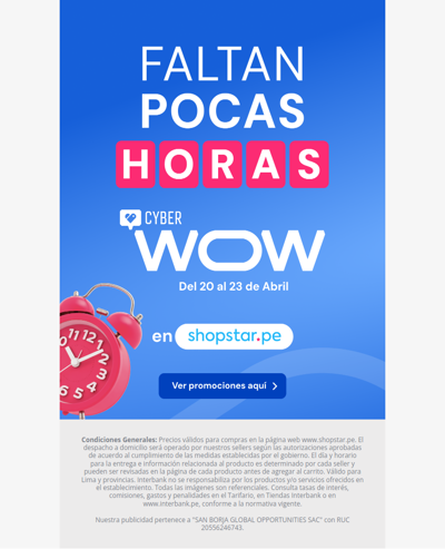 Tic tac…⏰ el Cyber WOW está por comenzar ⏳