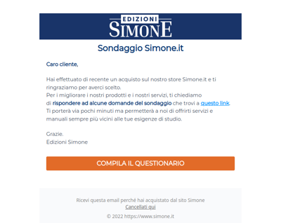 Aiutaci a migliorare i nostri servizi - Edizioni Simone