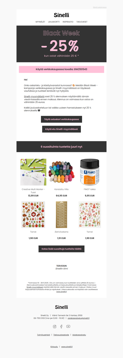 🖤 Säästä 25 % vielä jonkin aikaa 🖤