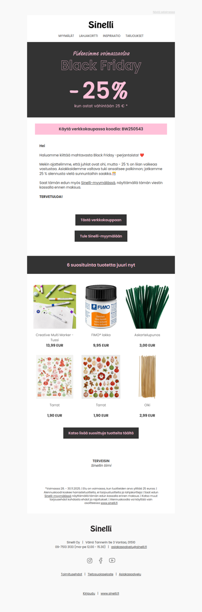 Viikonloppu pelastettu  – jatkamme Black Friday -kampanjaa 🖤