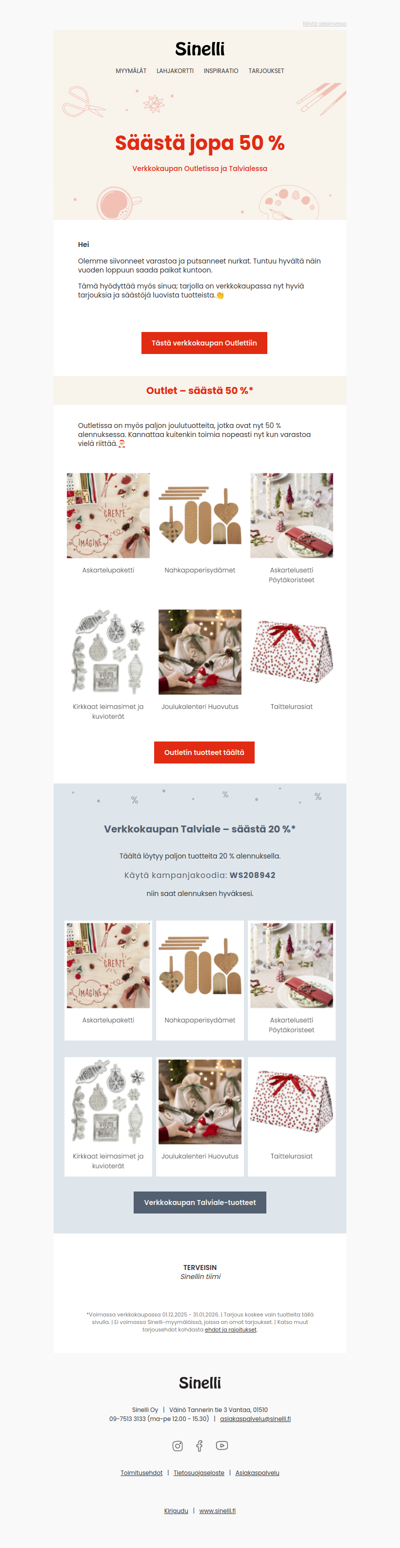 Vuoden viimeiset verkkokaupan tarjoukset nyt julki ❄️