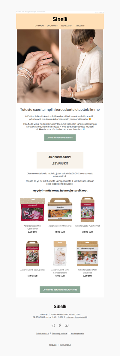 Suosituimmat koruaskartelutuotteemme 💍